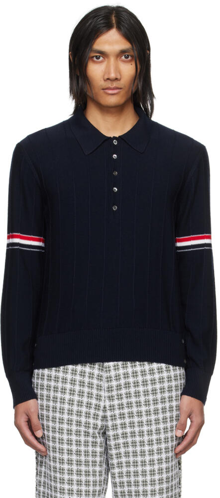 Thom Browne Navy Armband Polo Cover