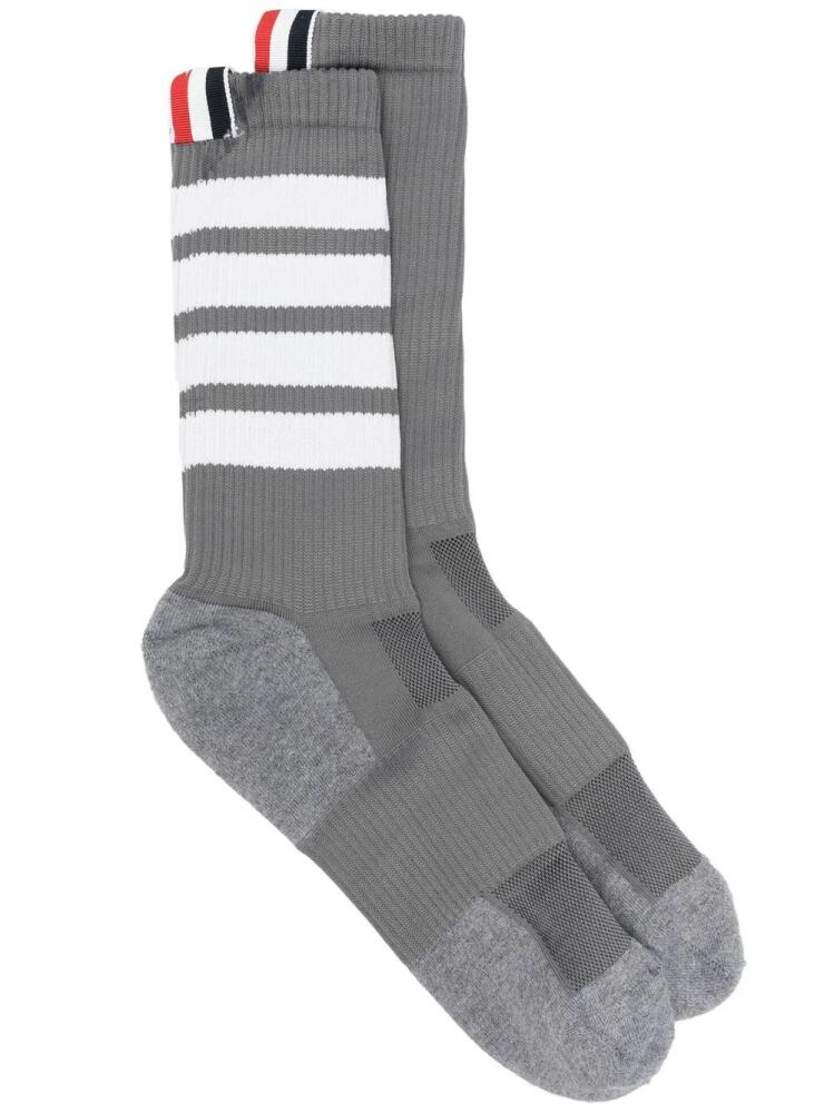 Thom Browne 4-Bar stripe socks - Grey Cover