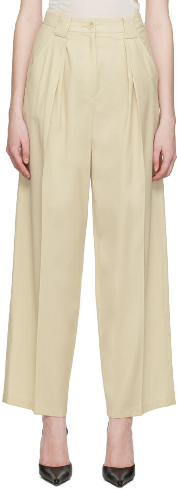 LVIR Beige Tuck Trousers Cover