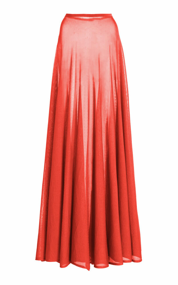 Brandon Maxwell - The Lucy Sheer Knit Maxi Skirt - Red Cover