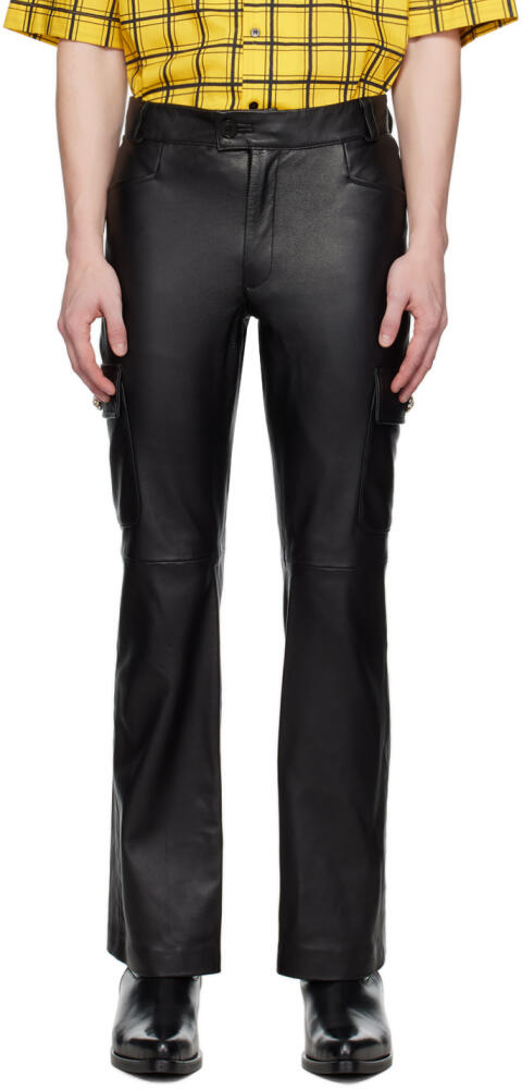 Ernest W. Baker Black Crystal Leather Trousers Cover