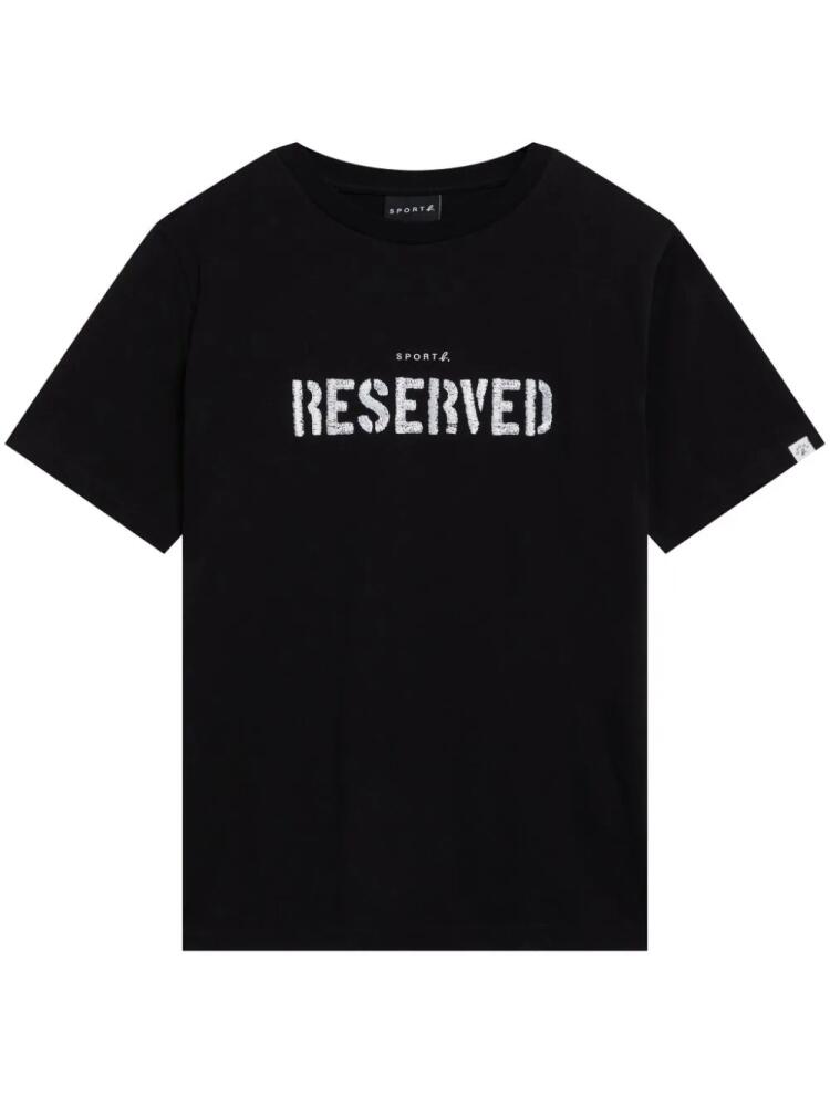 SPORT b. by agnès b. slogan-embroidered cotton T-shirt - Black Cover