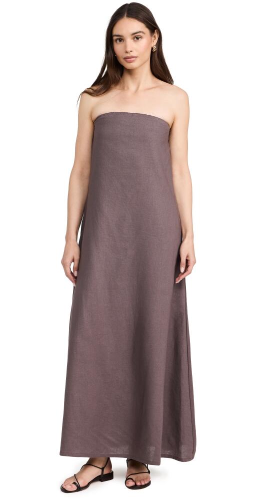 LNA Freja Linen Maxi Dress Slate Cover