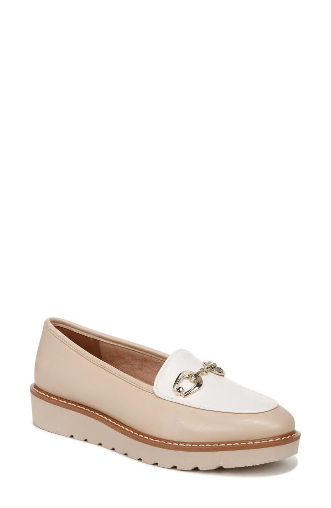 Naturalizer Adiline Bit Platform Loafer in Tan/White Leather Cover