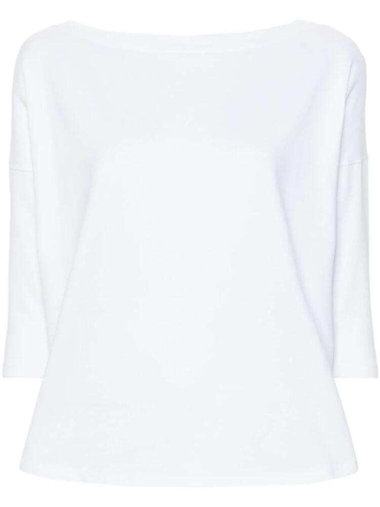 Wild Cashmere boat-neck cotton top - White Cover