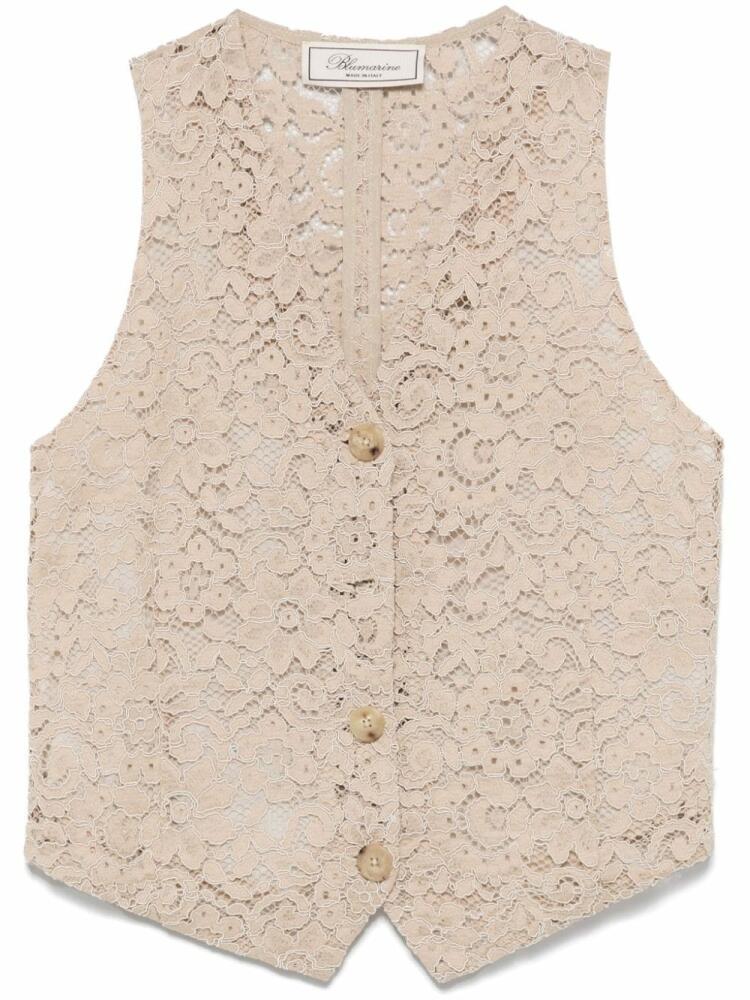 Blumarine embroidered lace waistcoat - Neutrals Cover