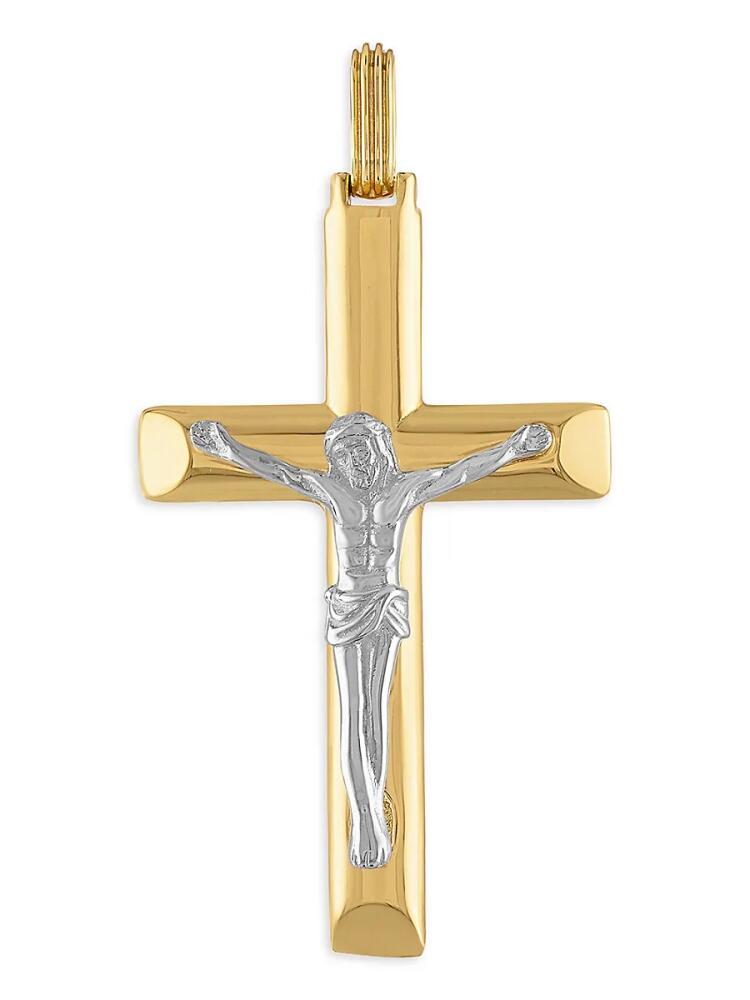 Esquire Men's Two Tone 14K Goldplated & Sterling Silver Tone Crucifix Pendant Necklace Cover