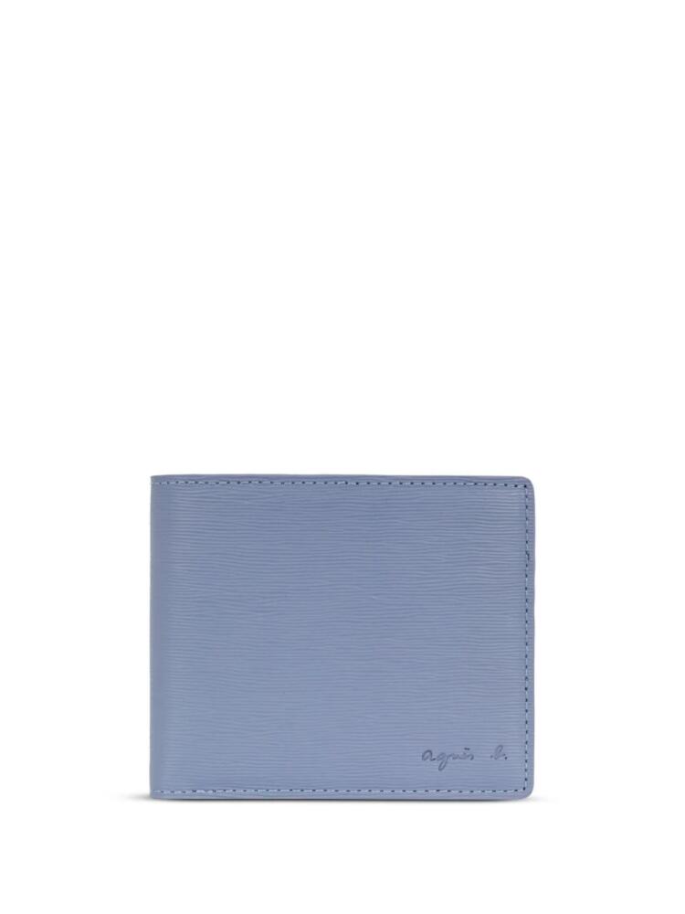 agnès b. logo-debossed folded wallet - Blue Cover