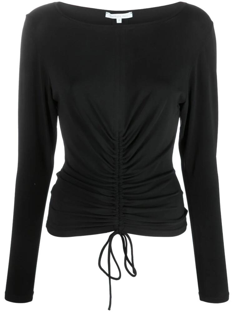 Patrizia Pepe drawstring-hem draped T-shirt - Black Cover