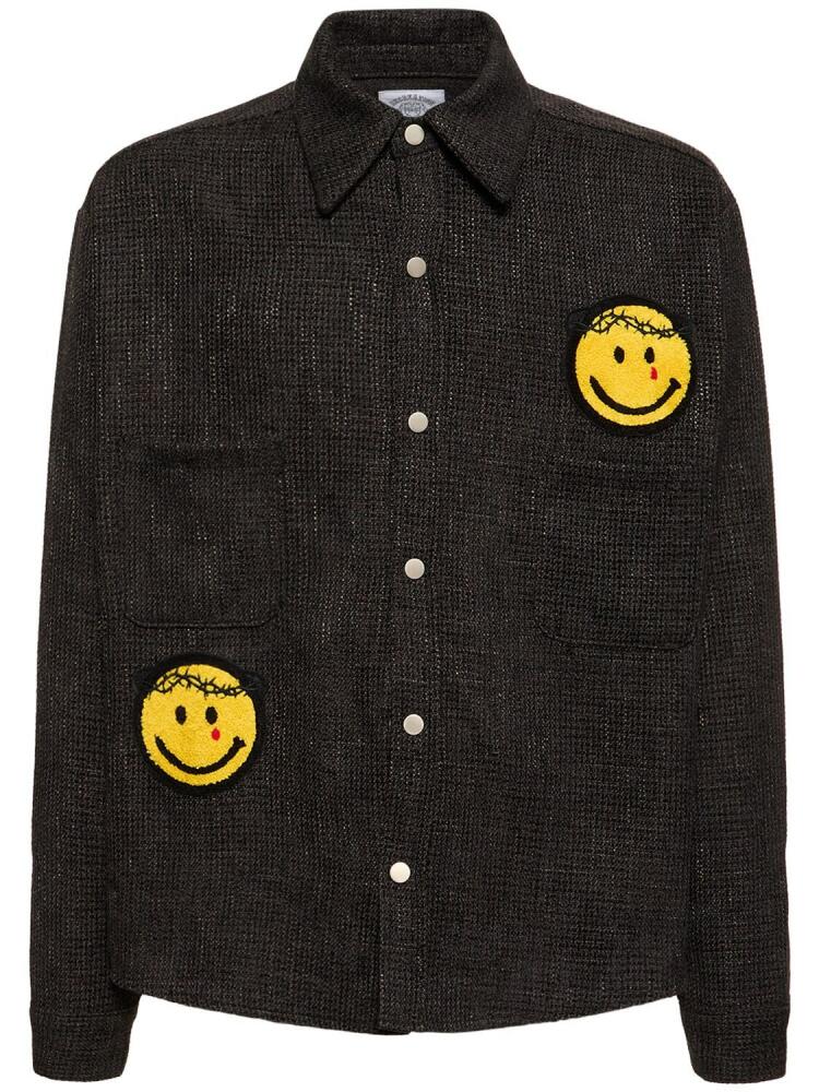 SOMEIT Tweed Shirt Jacket W/patches Cover