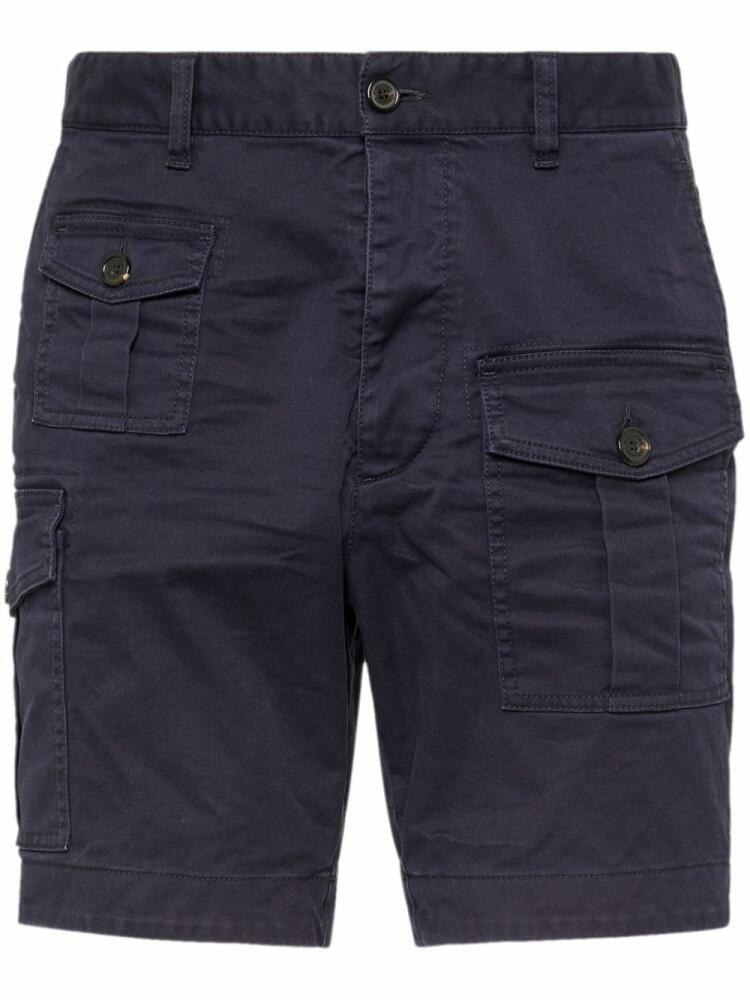 DSQUARED2 logo-plaque slim-cut cargo shorts - Blue Cover