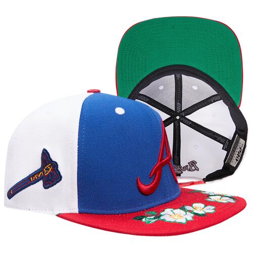 Pro Standard Braves State Flower Brim Wool Snapback - Adult Navy/White/Red Cover