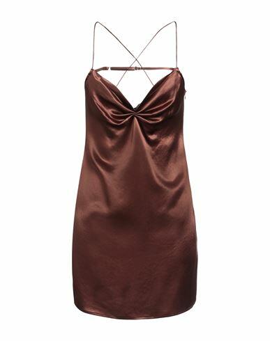 Isabelle Blanche Paris Woman Mini dress Brown Acetate, Polyester Cover