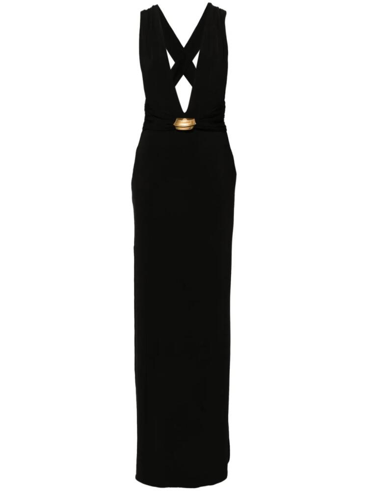 TOM FORD plunging-neck sleeveless gown - Black Cover