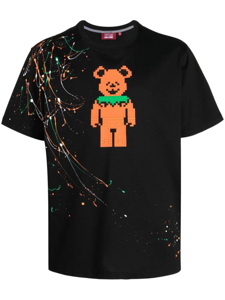 Mostly Heard Rarely Seen 8-Bit Pumpkin Bear cotton T-Shirt - Black Cover