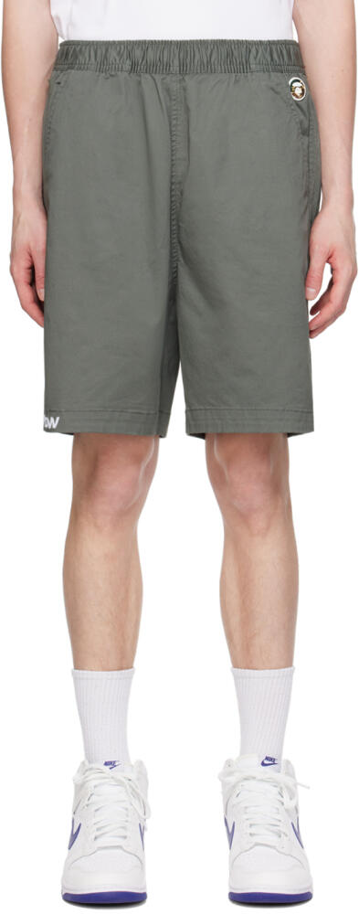 AAPE by A Bathing Ape Khaki Embroidered Shorts Cover