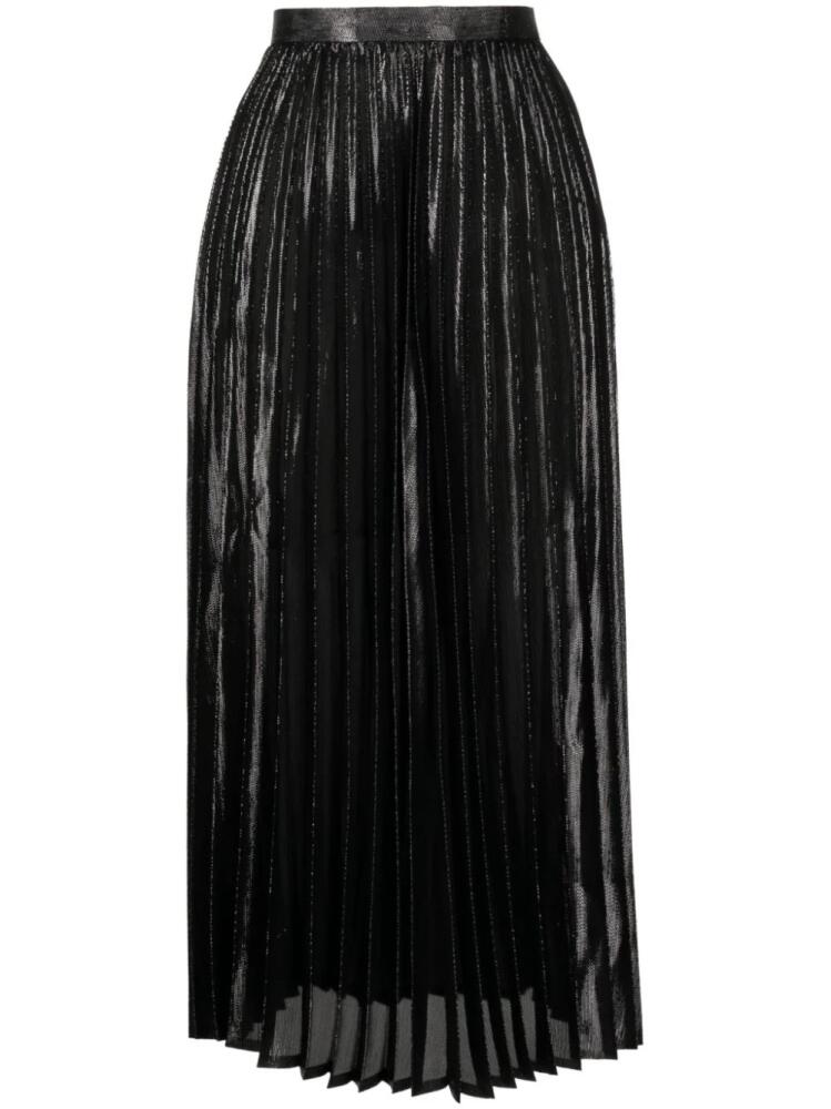 Junya Watanabe metallic-threading pleated skirt - Black Cover