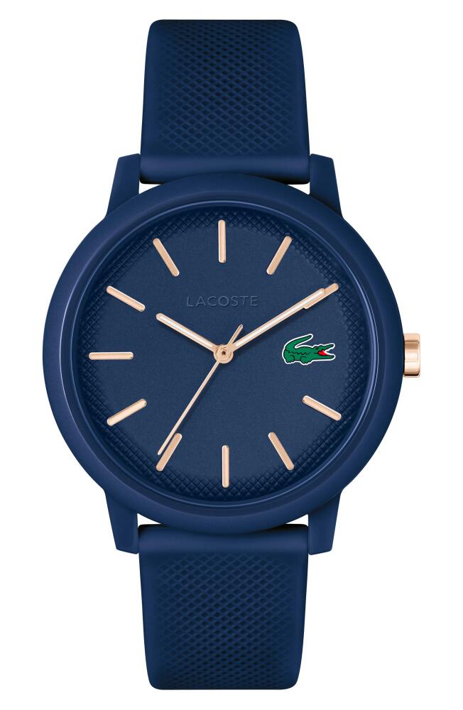 Lacoste 12.12 Silicone Strap Watch, 42mm in Blue Cover