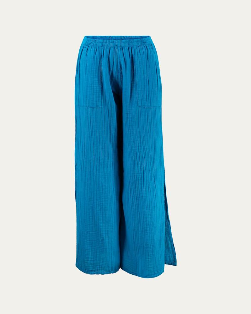 Everyday Ritual Riley Slit Wide-Leg Cotton Gauze Pants Cover