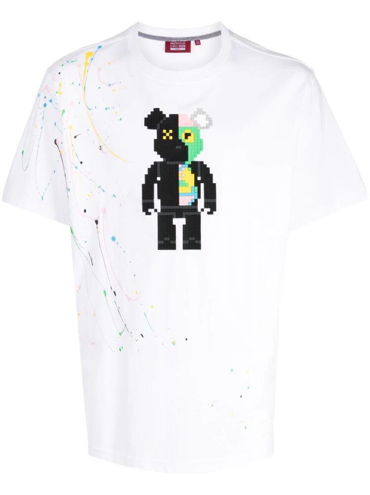 Mostly Heard Rarely Seen 8-Bit 2 Face Bear cotton T-Shirt - White Cover