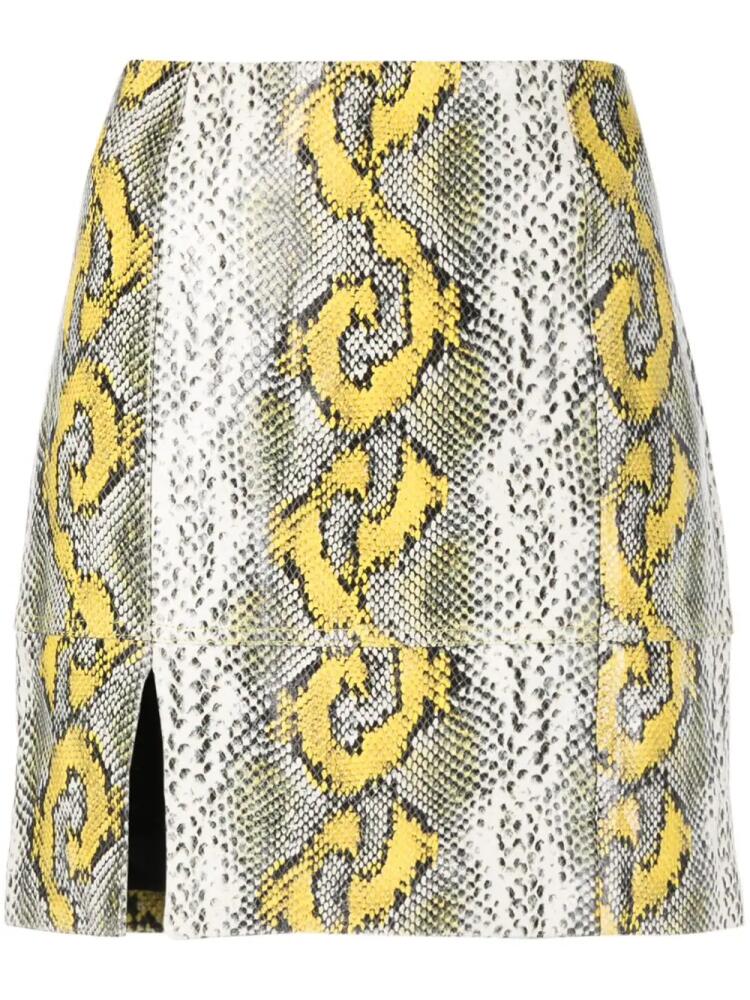 Dorothee Schumacher python-print leather miniskirt - Yellow Cover