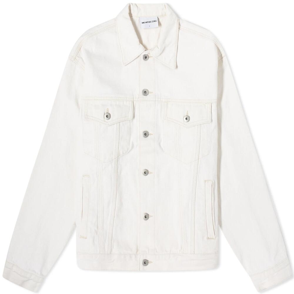 MKI Men's 16oz Denim Trucker Jacket in Off White Cover