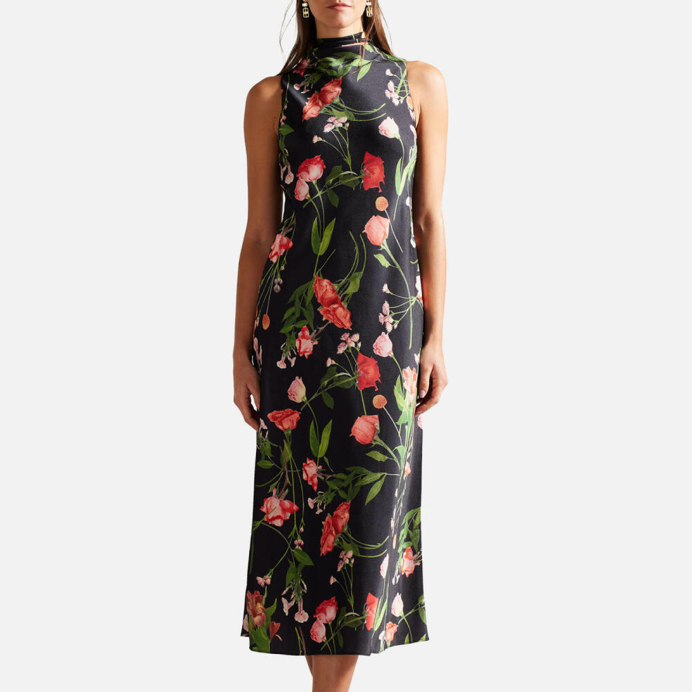 Ted Baker Connihh Floral-Print Satin Midi Dress Cover