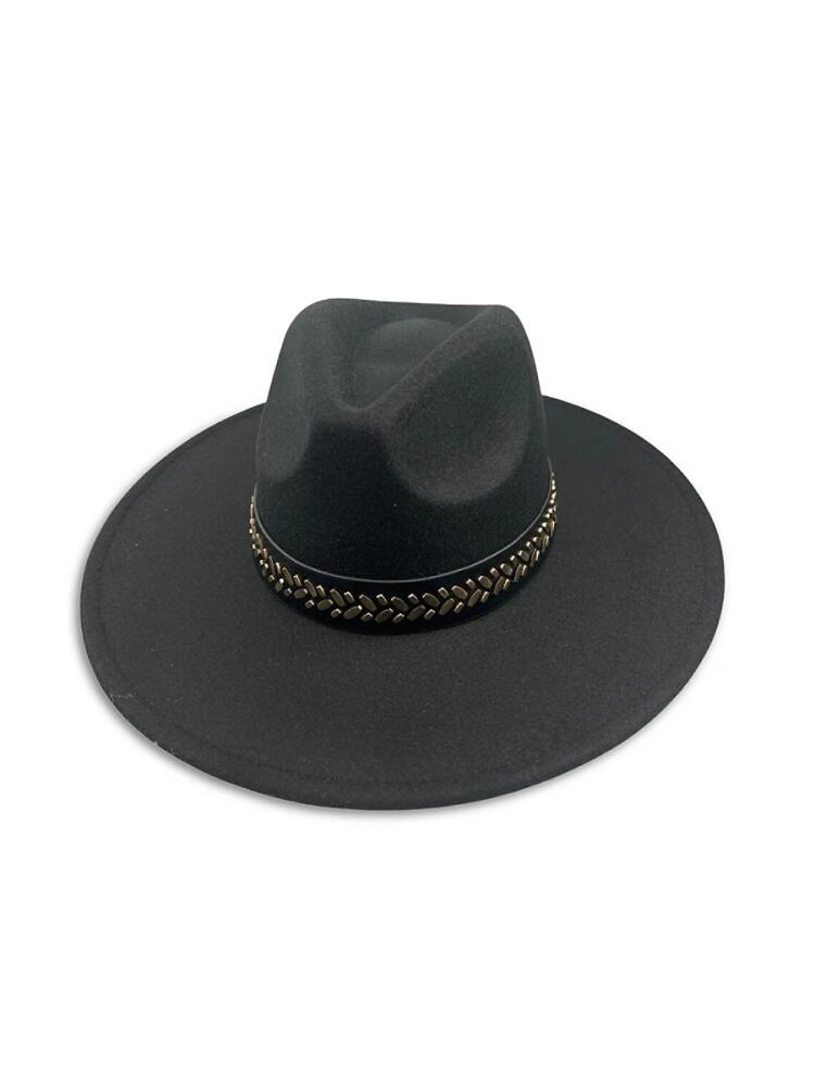 MARCUS ADLER Women's Wool Blend Studded Panama Hat - Black Cover