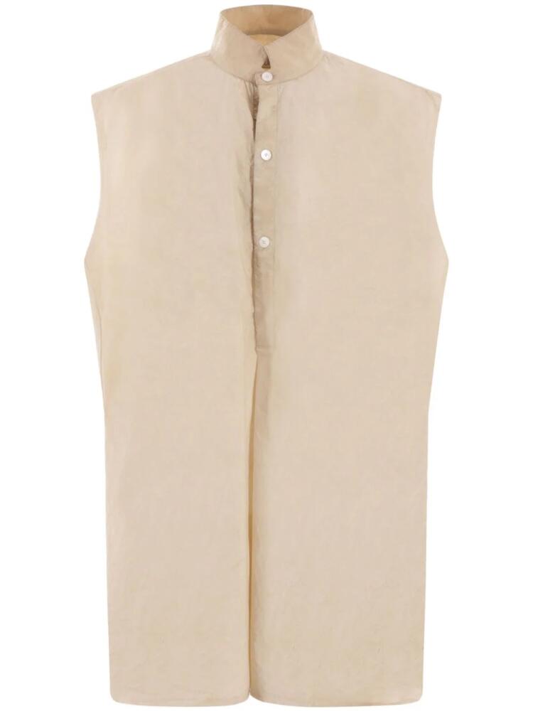 QUIRA sleeveless cotton blouse - Neutrals Cover