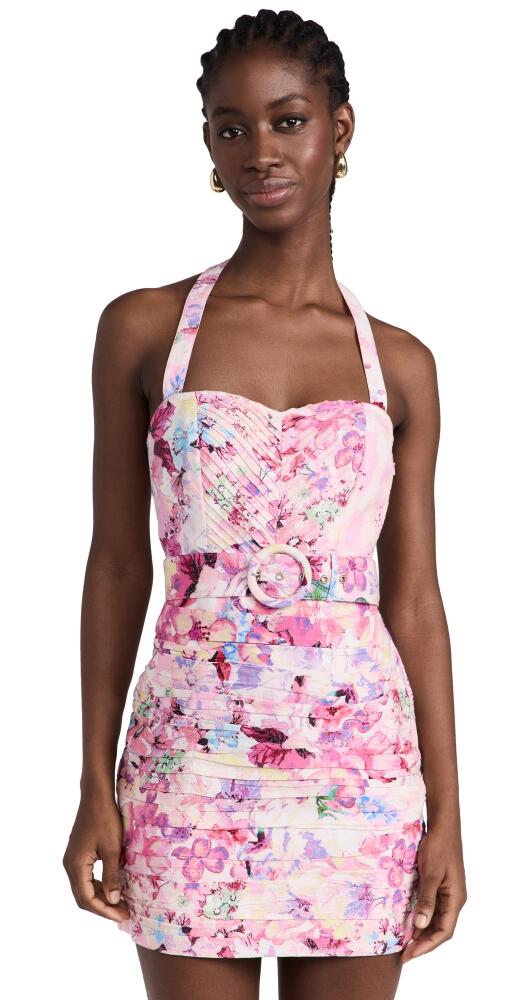 Hemant and Nandita Mini Dress With Belt Pink Floral Cover