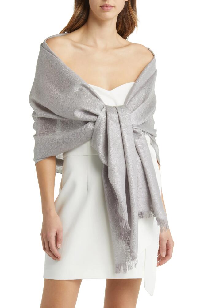 Nordstrom Metallic Lightweight Wrap in Silver Cover