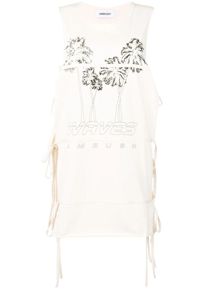 AMBUSH sleeveless tie T-shirt - Neutrals Cover