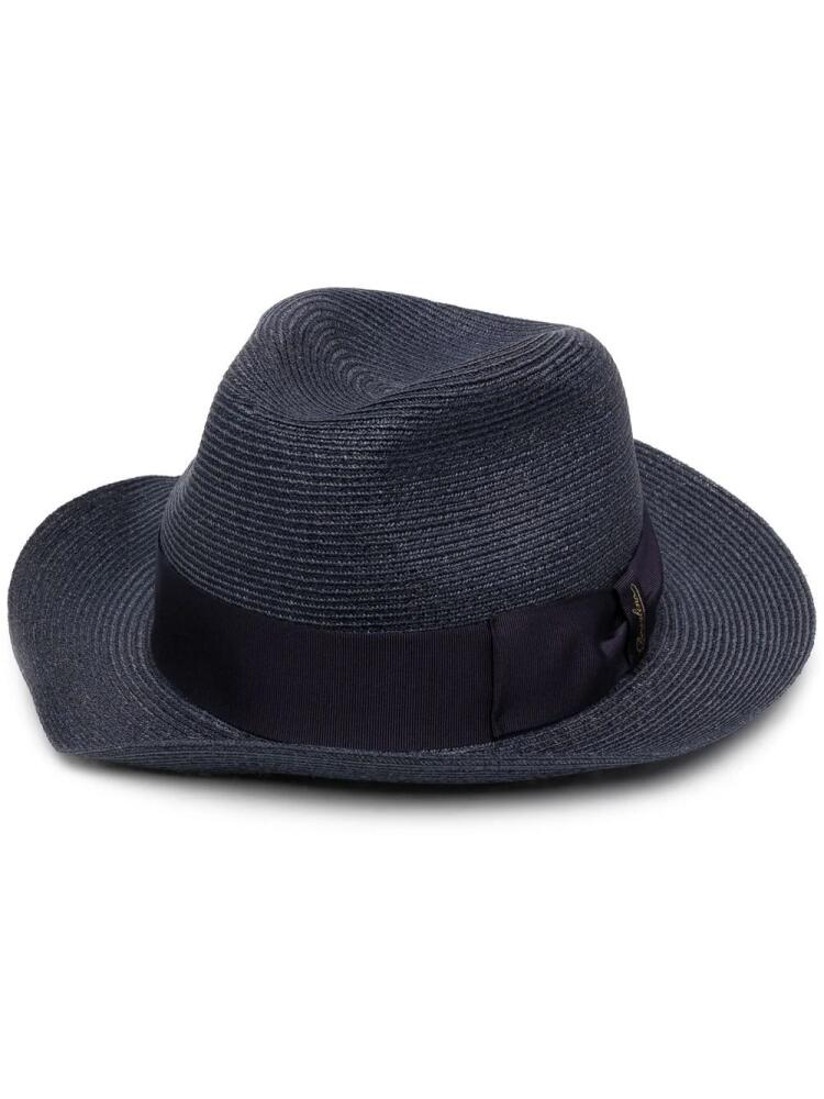 Borsalino Tesa Media woven hemp fedora - Blue Cover