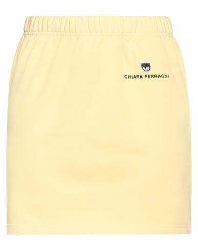 Chiara Ferragni Woman Mini skirt Yellow Cotton Cover