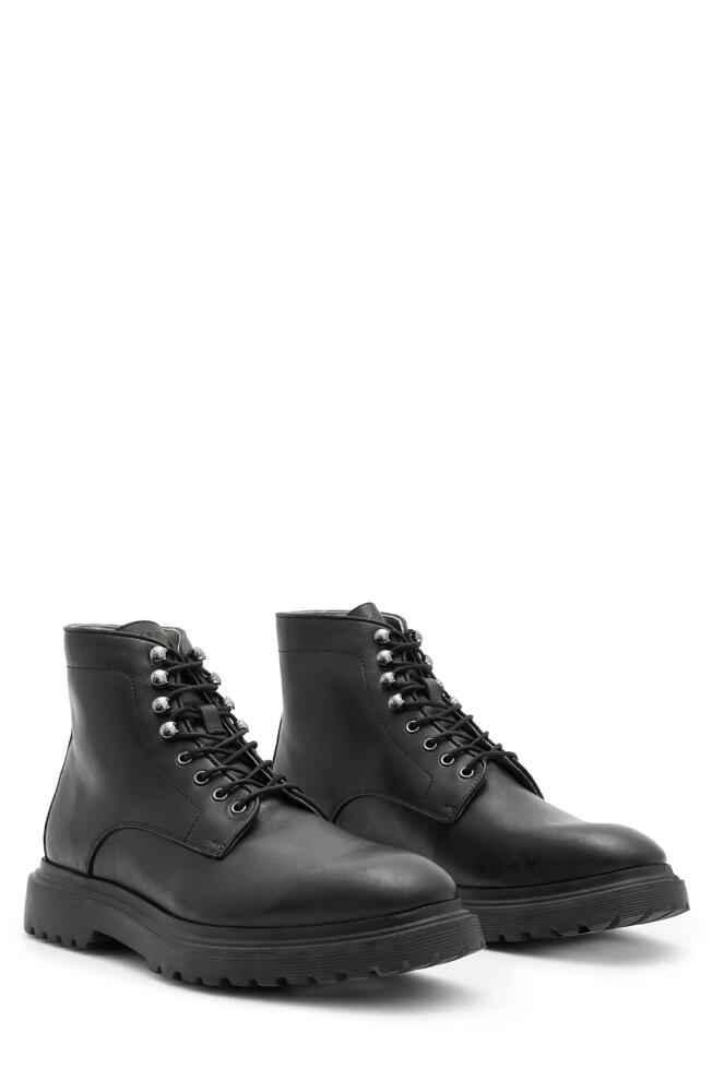 AllSaints Nidd Lace-Up Boot in Black/Black Cover