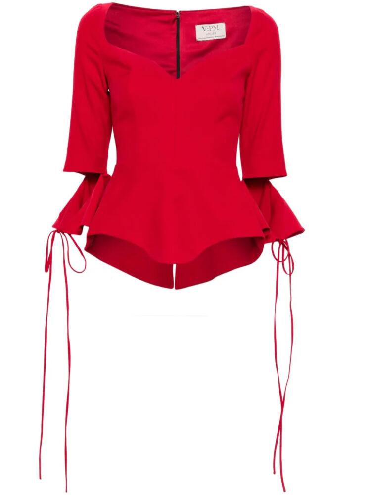 V:PM ATELIER Daisy peplum blouse - Red Cover