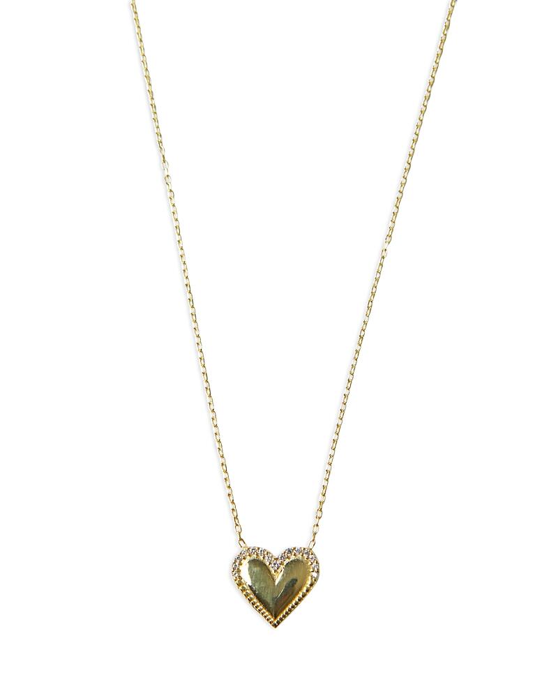 Argento Vivo Pave Heart Pendant Necklace in 18K Gold Plated Sterling Silver, 15.5 Cover