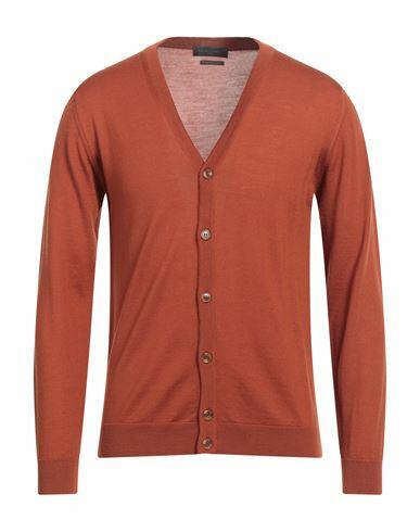 Daniele Fiesoli Man Cardigan Rust Virgin Wool Cover