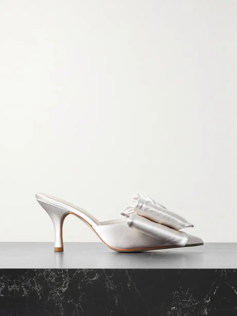 Loeffler Randall - Margot Bow-embellished Satin Pumps - Cream Cover