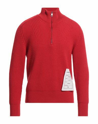 Amaranto Man Turtleneck Red Wool Cover