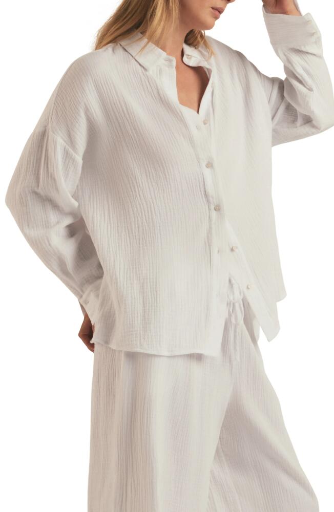 Favorite Daughter Oversize Cotton Button-Up Shirt in White Cover