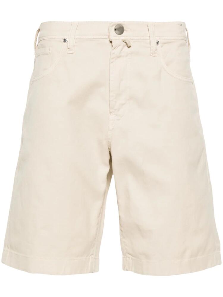 Incotex logo-patch denim shorts - Neutrals Cover