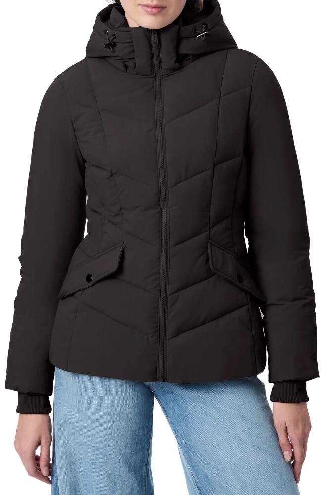 Bernardo Hooded Recycled Polyester Puffer Jacket in Black Cover