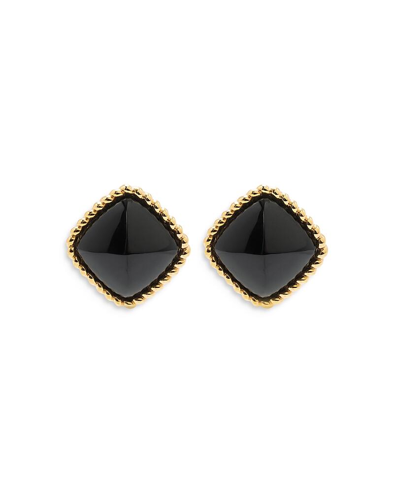 Capucine De Wulf Blandine Black Stud Earrings in 18K Gold Plate Cover