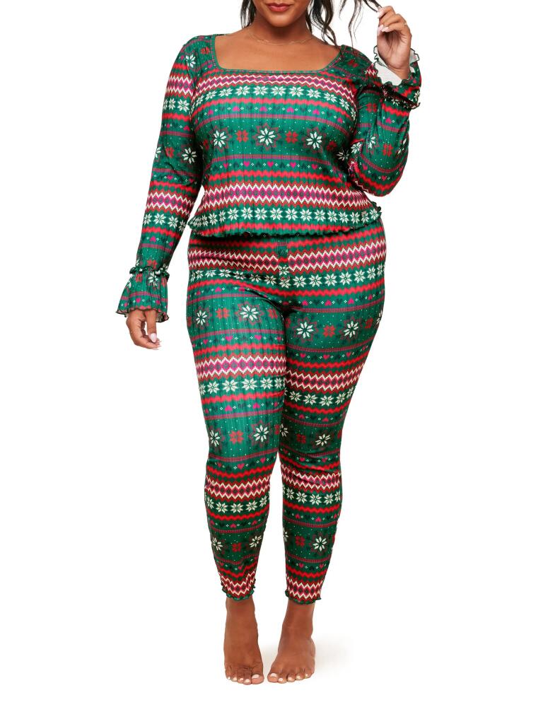 Adore Me Audra Pajama Long Sleeve Top & Legging Set in Novelty Green Cover