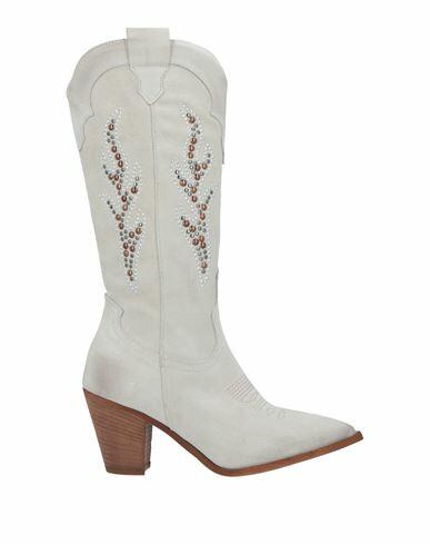 Divine Follie Woman Boot Light grey Leather Cover