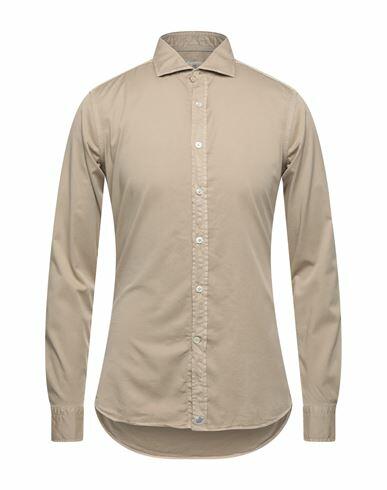 Sonrisa Man Shirt Khaki Cotton, Elastane Cover