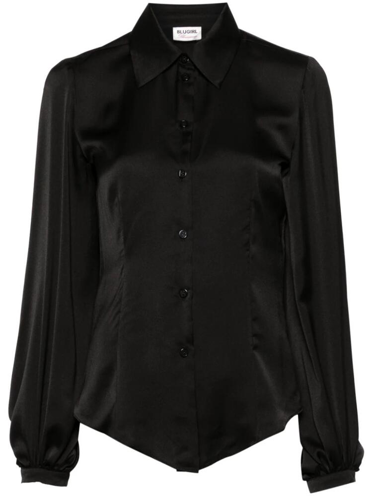 Blugirl puff-sleeve satin shirt - Black Cover