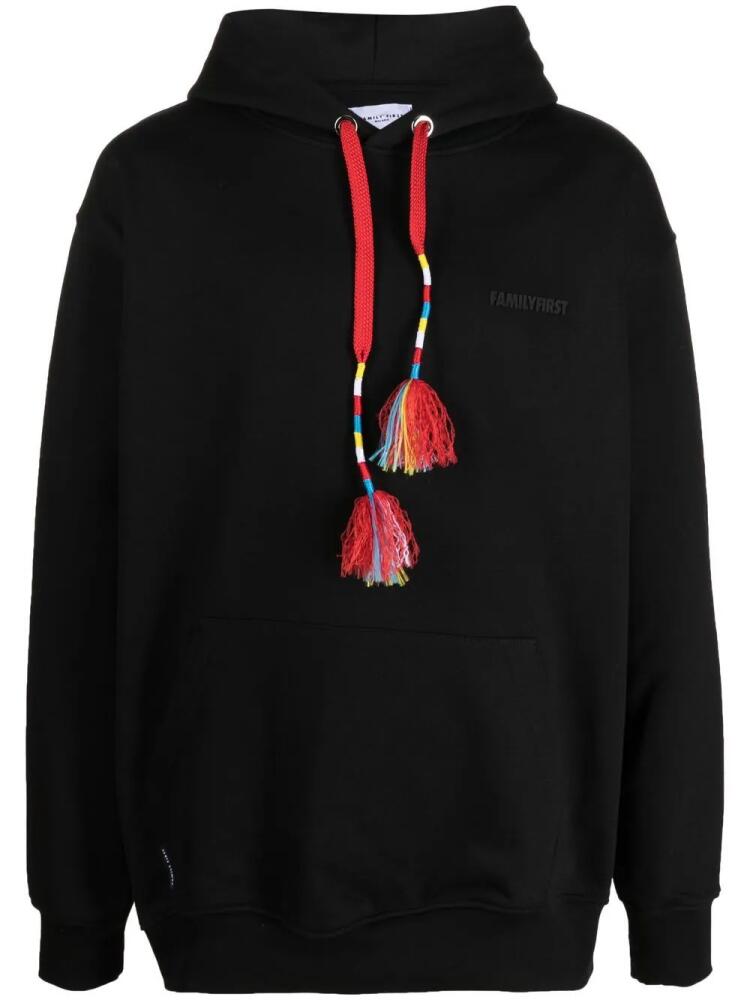 Family First tassel detail drawstring hoodie - Black Cover