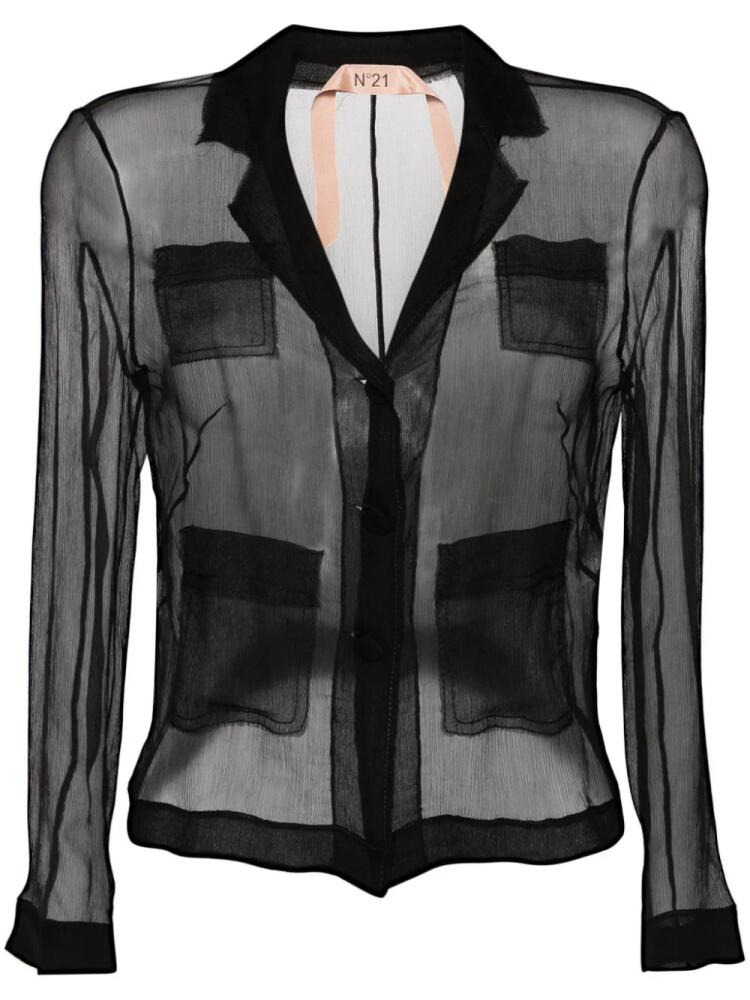 Nº21 plissé silk blouse - Black Cover